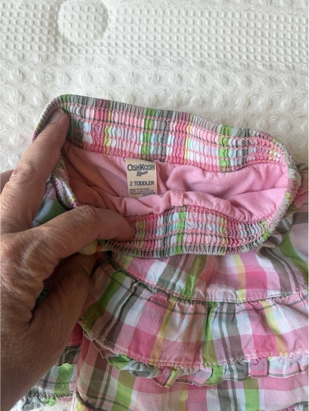 Oshkosh Pink Plaid Skort Size 2T Ruffles